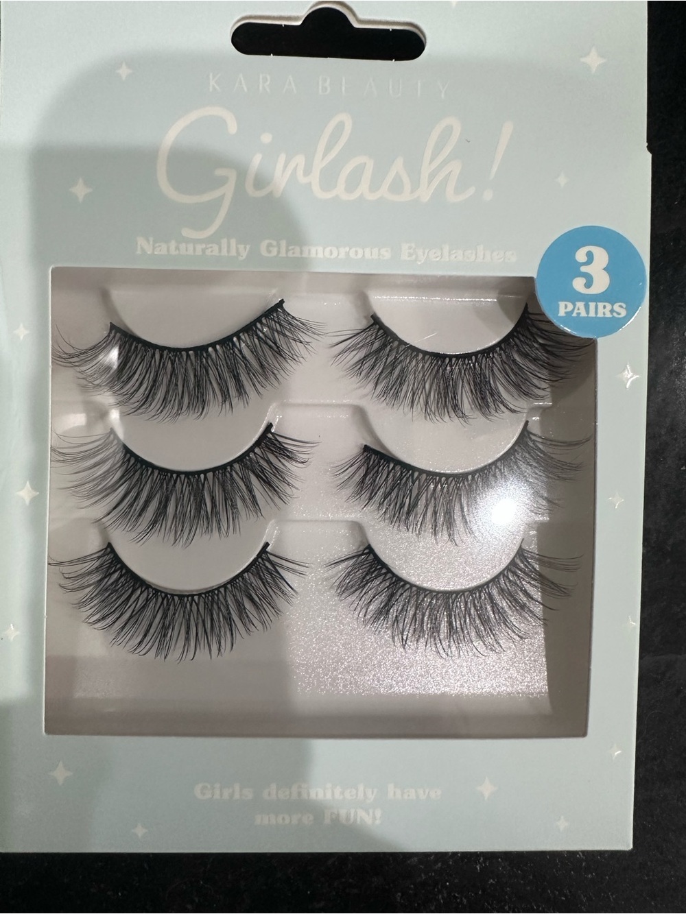 Kara Beauty Girlash! 3-Pair Black False Eyelashes
